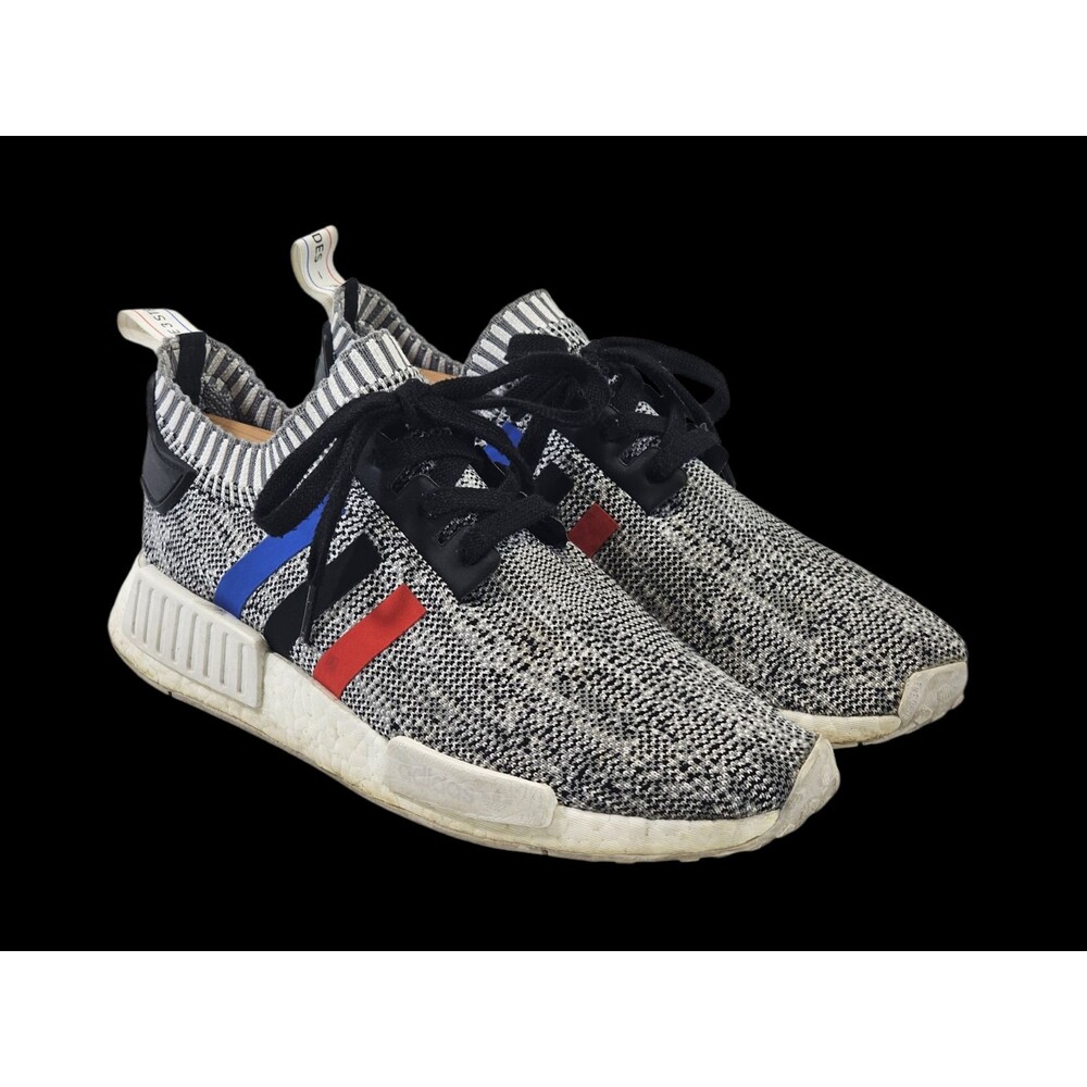 Adidas Mens 8.5 NMD R1 Tri-Color Stripes Primeknit Running Shoes Sneakers EUC